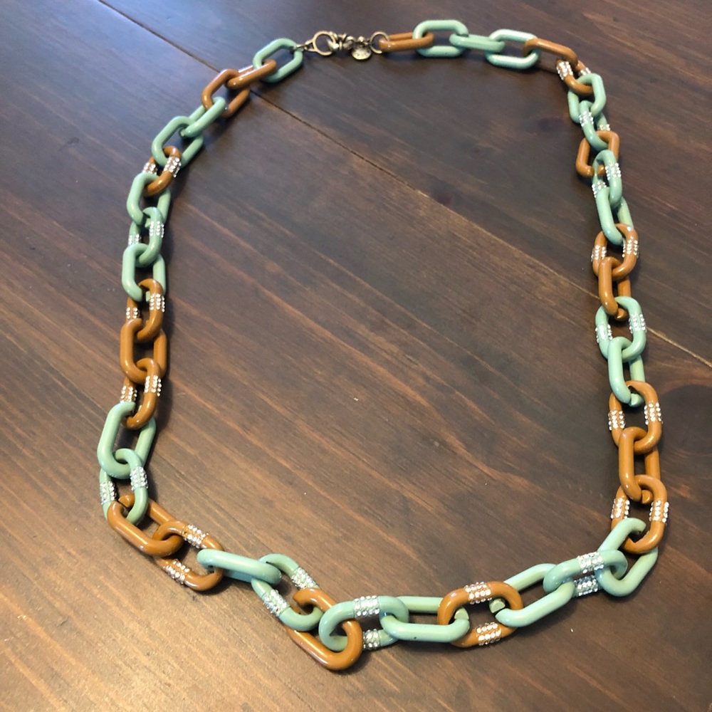 J. Crew Chain Link Rhinestone Statement Necklace